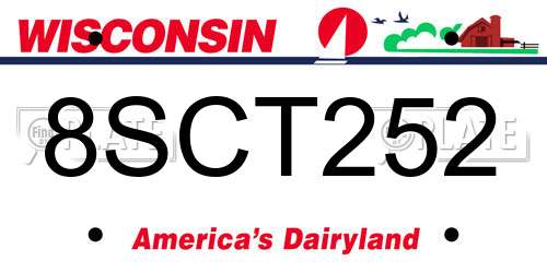 8SCT252 Wisconsin License Plate