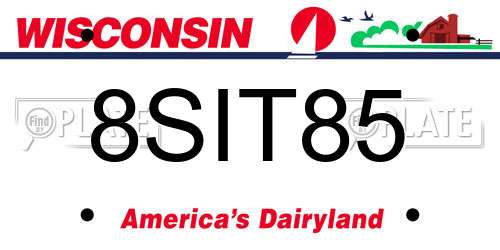 8SIT85 Wisconsin License Plate