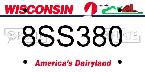 8SS380 Wisconsin License Plate