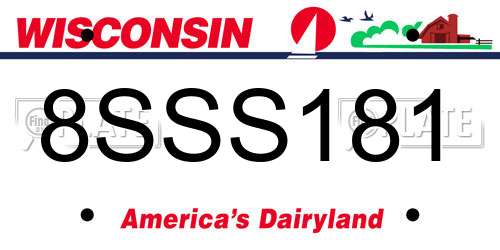 8SSS181 Wisconsin License Plate