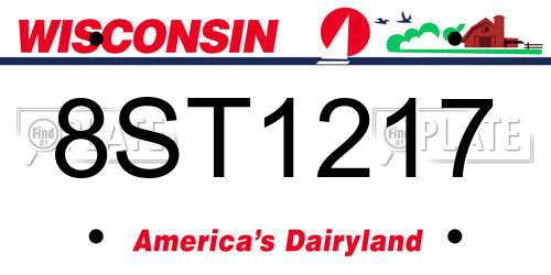 8ST1217 Wisconsin License Plate