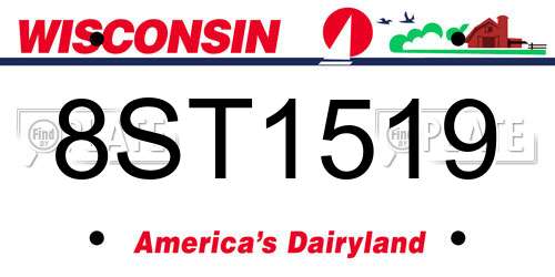 8ST1519 Wisconsin License Plate
