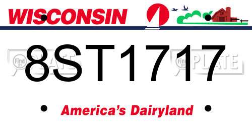 8ST1717 Wisconsin License Plate