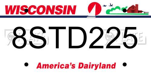 8STD225 Wisconsin License Plate