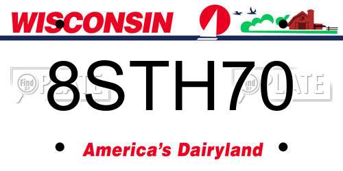 8STH70 Wisconsin License Plate