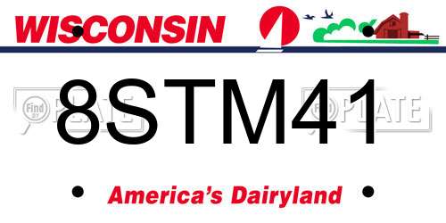 8STM41 Wisconsin License Plate