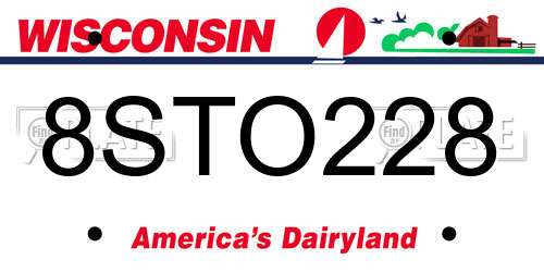 8STO228 Wisconsin License Plate