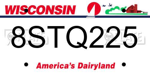 8STQ225 Wisconsin License Plate