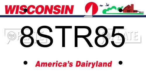 8STR85 Wisconsin License Plate