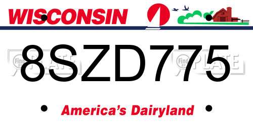 8SZD775 Wisconsin License Plate