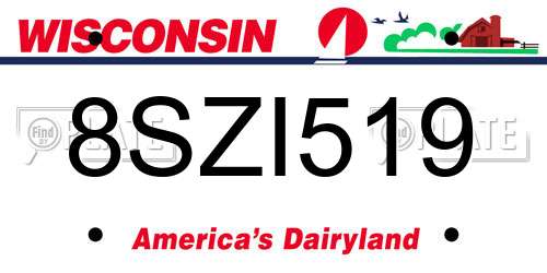 8SZI519 Wisconsin License Plate