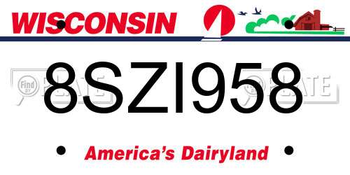 8SZI958 Wisconsin License Plate