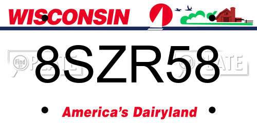 8SZR58 Wisconsin License Plate