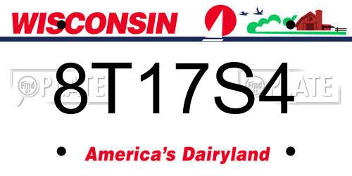 8T17S4 Wisconsin License Plate