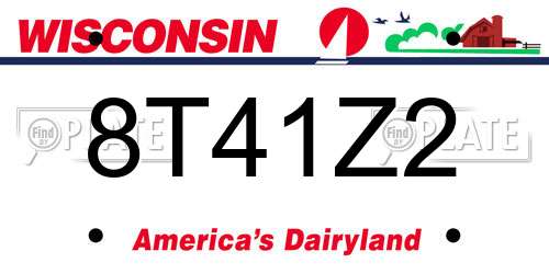 8T41Z2 Wisconsin License Plate