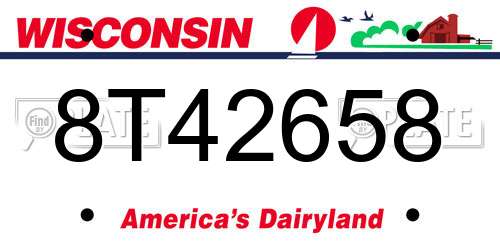 8T42658 Wisconsin License Plate