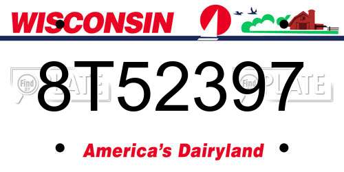 8T52397 Wisconsin License Plate