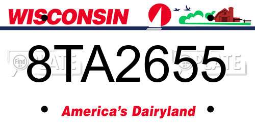 8TA2655 Wisconsin License Plate