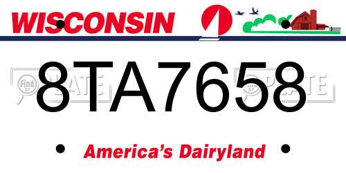 8TA7658 Wisconsin License Plate