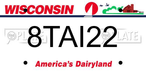 8TAI22 Wisconsin License Plate