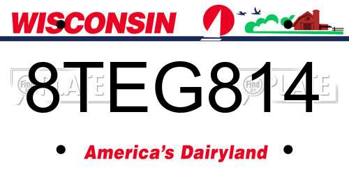 8TEG814 Wisconsin License Plate