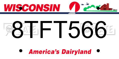 8TFT566 Wisconsin License Plate