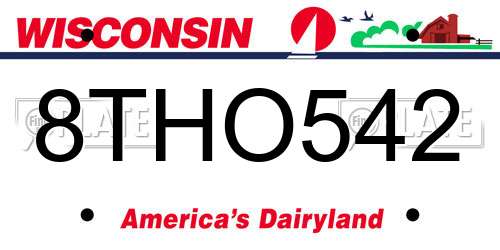 8THO542 Wisconsin License Plate