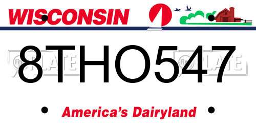 8THO547 Wisconsin License Plate