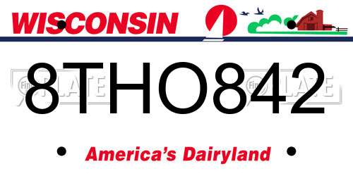 8THO842 Wisconsin License Plate