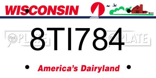 8TI784 Wisconsin License Plate