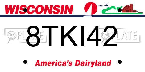 8TKI42 Wisconsin License Plate