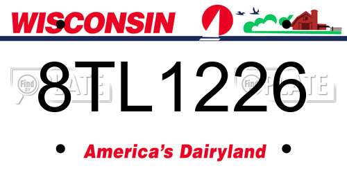 8TL1226 Wisconsin License Plate