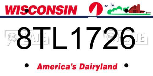 8TL1726 Wisconsin License Plate