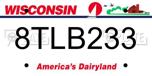 8TLB233 Wisconsin License Plate