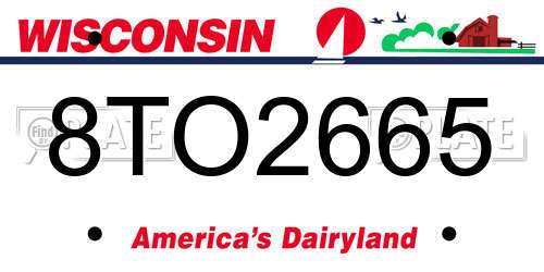 8TO2665 Wisconsin License Plate