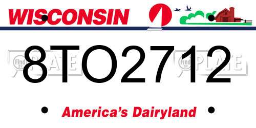 8TO2712 Wisconsin License Plate