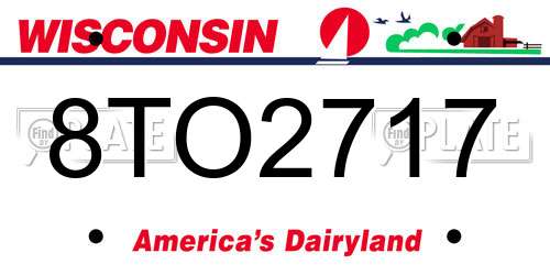 8TO2717 Wisconsin License Plate