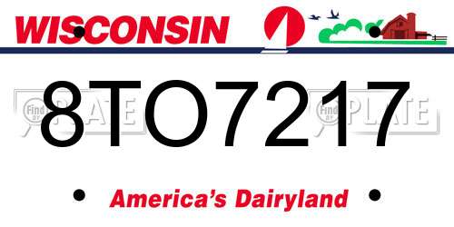 8TO7217 Wisconsin License Plate