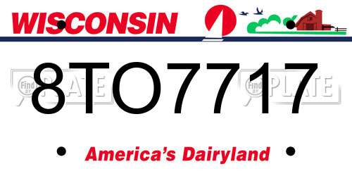 8TO7717 Wisconsin License Plate