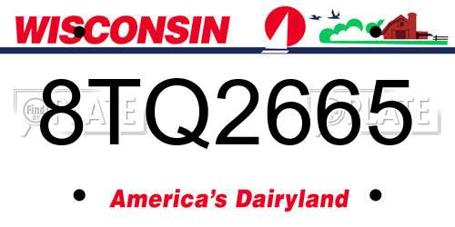 8TQ2665 Wisconsin License Plate