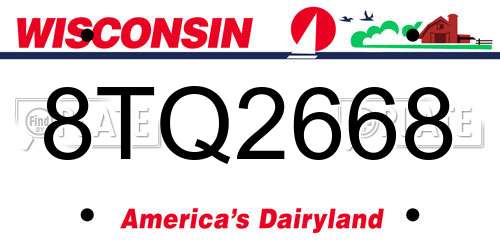 8TQ2668 Wisconsin License Plate