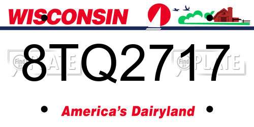 8TQ2717 Wisconsin License Plate
