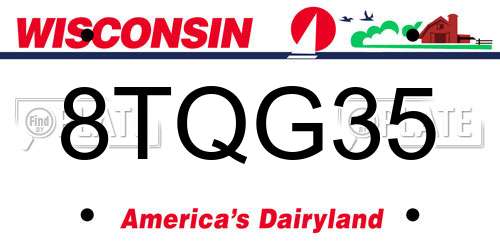 8TQG35 Wisconsin License Plate