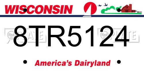 8TR5124 Wisconsin License Plate