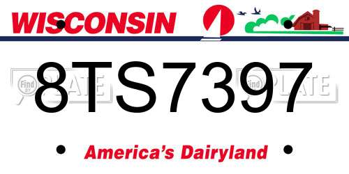8TS7397 Wisconsin License Plate