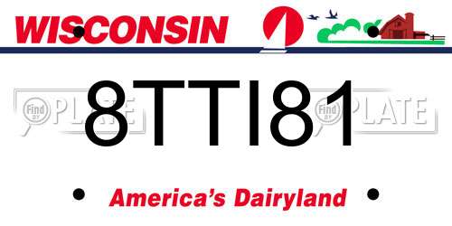 8TTI81 Wisconsin License Plate