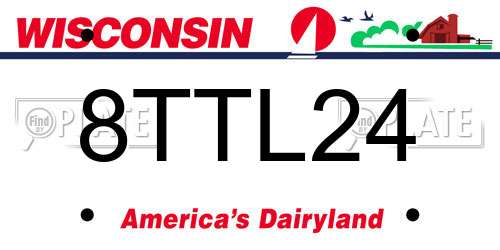 8TTL24 Wisconsin License Plate