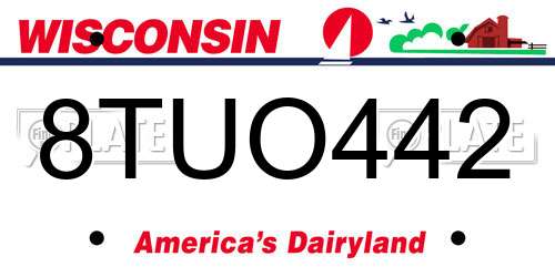 8TUO442 Wisconsin License Plate
