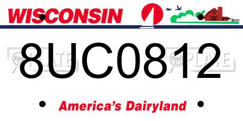 8UC0812 Wisconsin License Plate