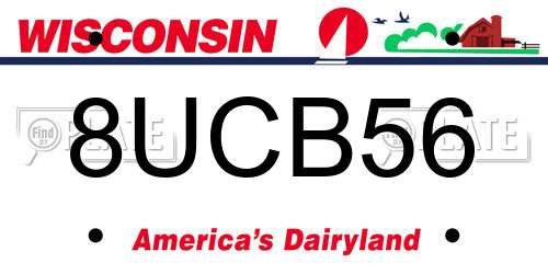 8UCB56 Wisconsin License Plate